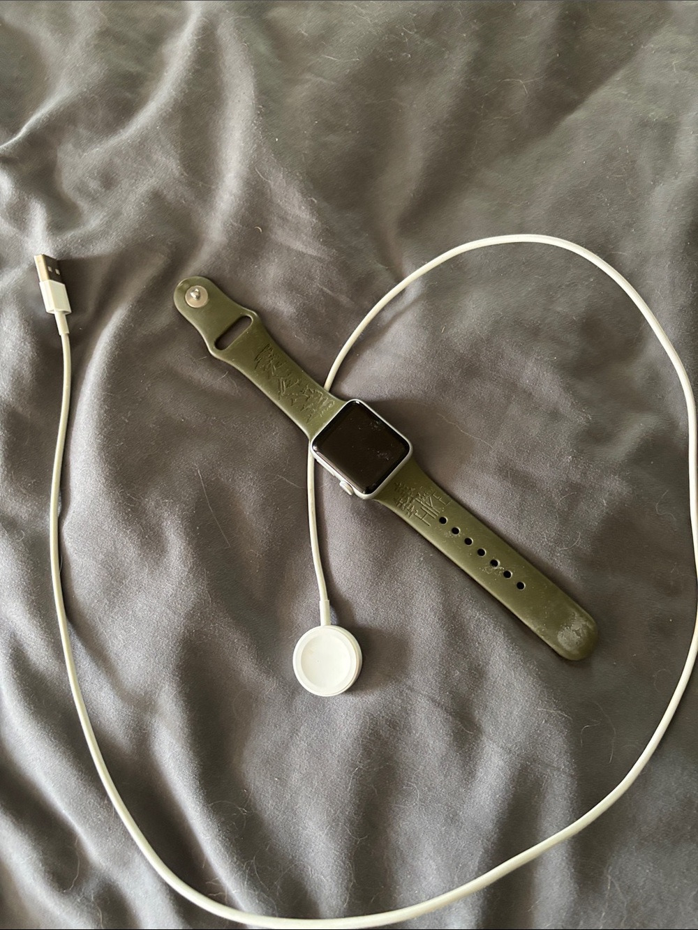 Apple Smartwatch with Olive Green Sport Band